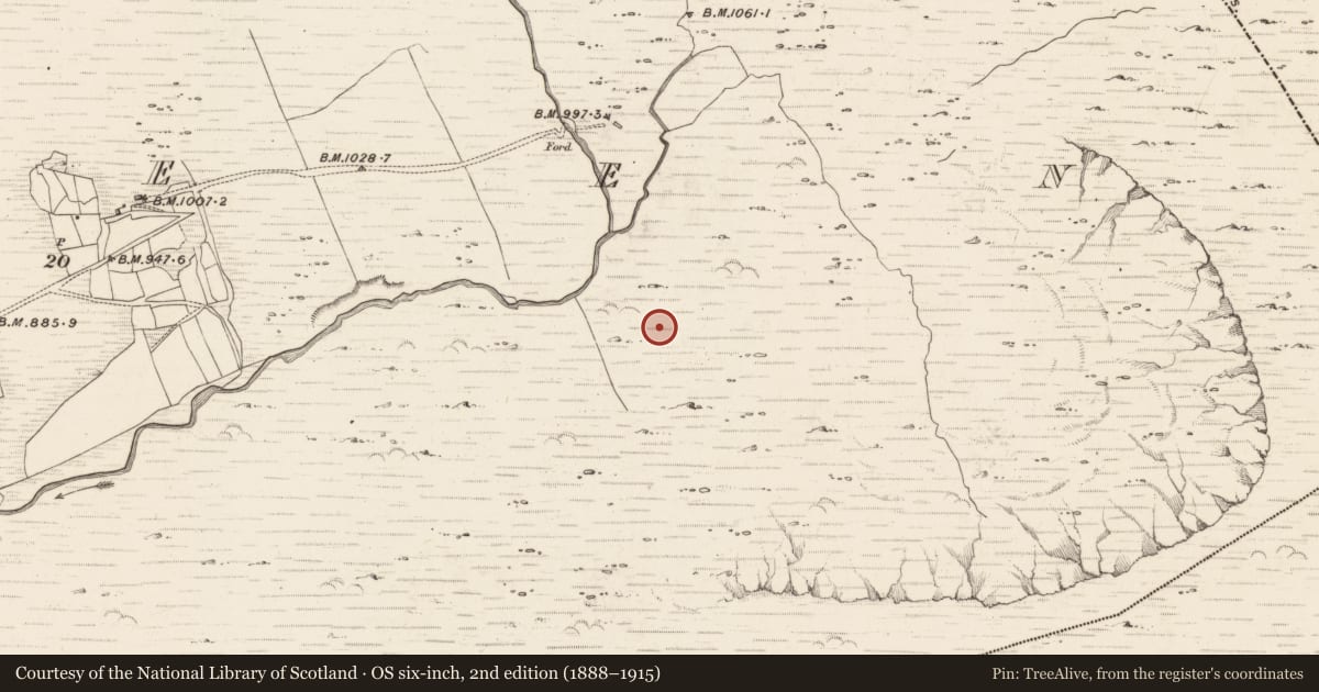 Ordnance Survey six-inch map, 2nd edition (1888–1915) covering the location of Enclosure, Erneen, County Kerry, with a pin at the register's coordinates