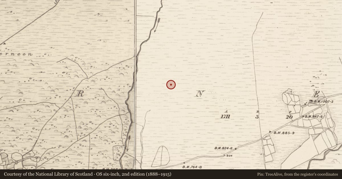 Ordnance Survey six-inch map, 2nd edition (1888–1915) covering the location of Enclosure, Erneen, County Kerry, with a pin at the register's coordinates