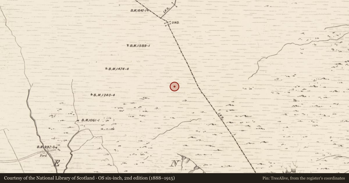 Ordnance Survey six-inch map, 2nd edition (1888–1915) covering the location of Enclosure, Erneen, County Kerry, with a pin at the register's coordinates