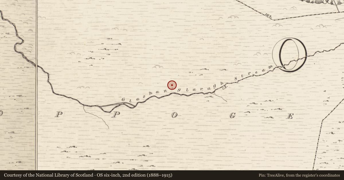 Ordnance Survey six-inch map, 2nd edition (1888–1915) covering the location of Hut site, Gortlahard, County Kerry, with a pin at the register's coordinates