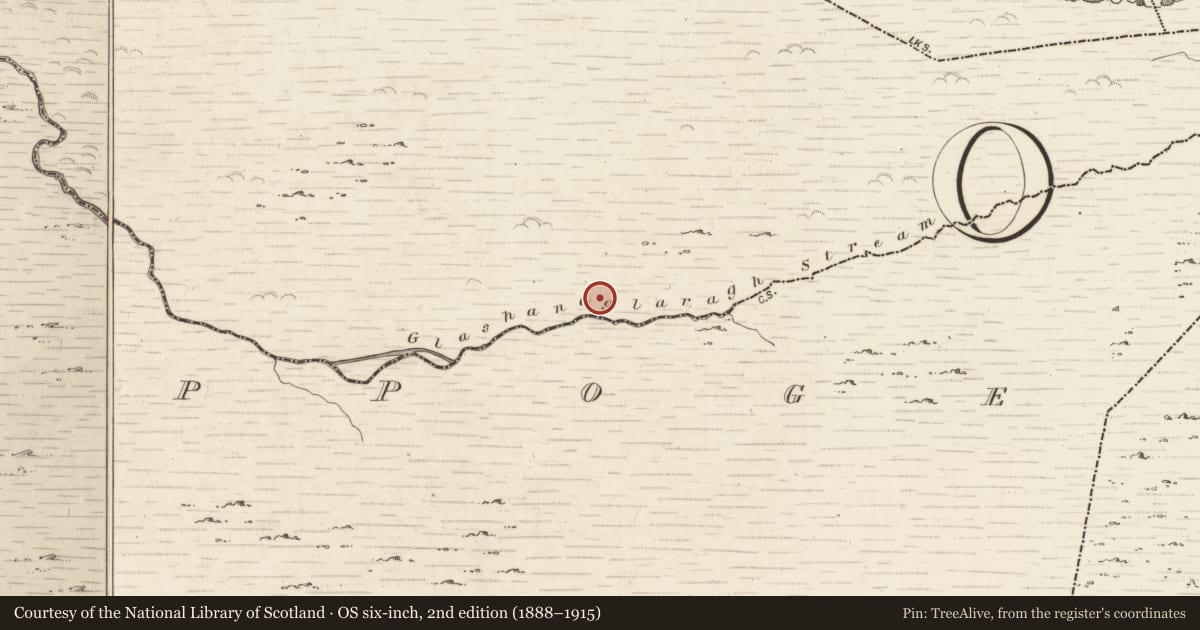 Ordnance Survey six-inch map, 2nd edition (1888–1915) covering the location of Hut site, Gortlahard, County Kerry, with a pin at the register's coordinates