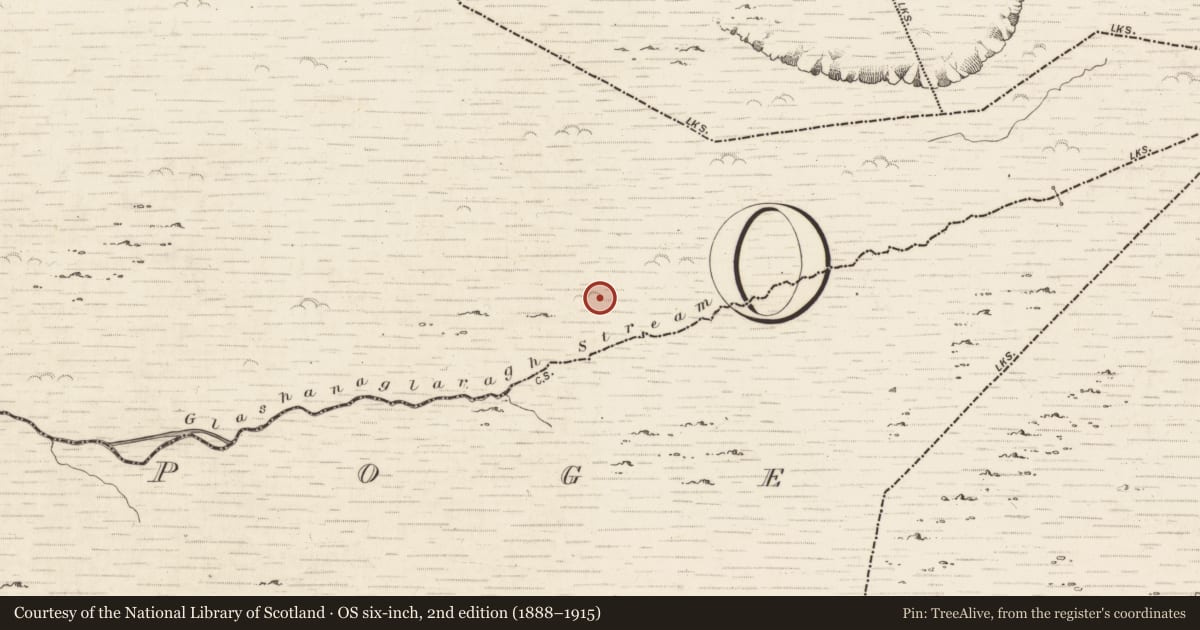 Ordnance Survey six-inch map, 2nd edition (1888–1915) covering the location of Hut site, Gortlahard, County Kerry, with a pin at the register's coordinates