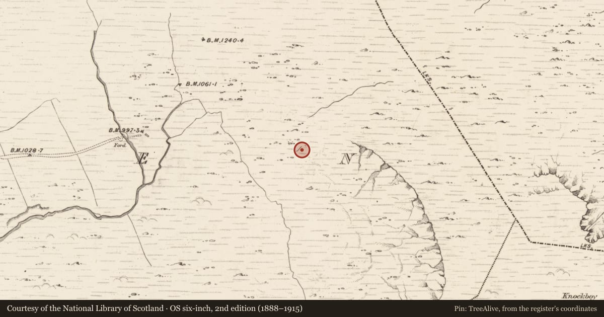 Ordnance Survey six-inch map, 2nd edition (1888–1915) covering the location of Enclosure, Erneen, County Kerry, with a pin at the register's coordinates
