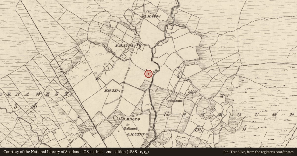 Ordnance Survey six-inch map, 2nd edition (1888–1915) covering the location of Souterrain, Com Na Heorna Thoir, County Kerry, with a pin at the register's coordinates
