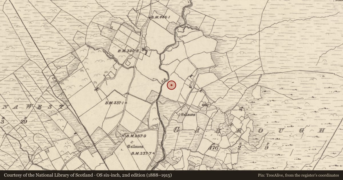 Ordnance Survey six-inch map, 2nd edition (1888–1915) covering the location of Hut site, Garrough, County Kerry, with a pin at the register's coordinates