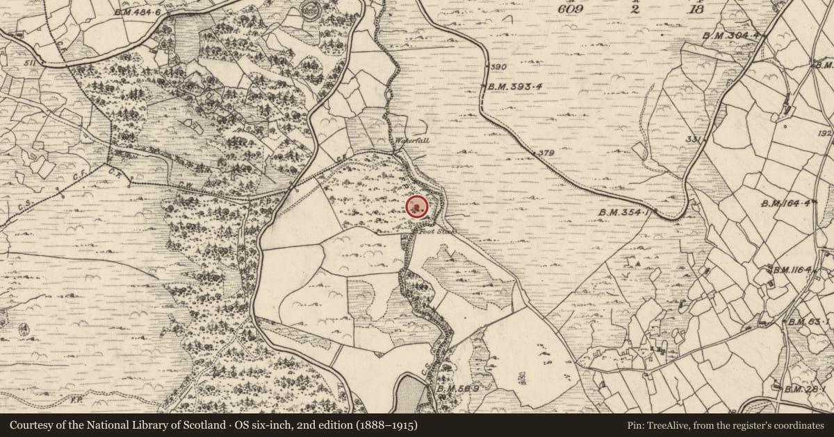 Ordnance Survey six-inch map, 2nd edition (1888–1915) covering the location of Hut site, Doire Fhionáin Mór, County Kerry, with a pin at the register's coordinates
