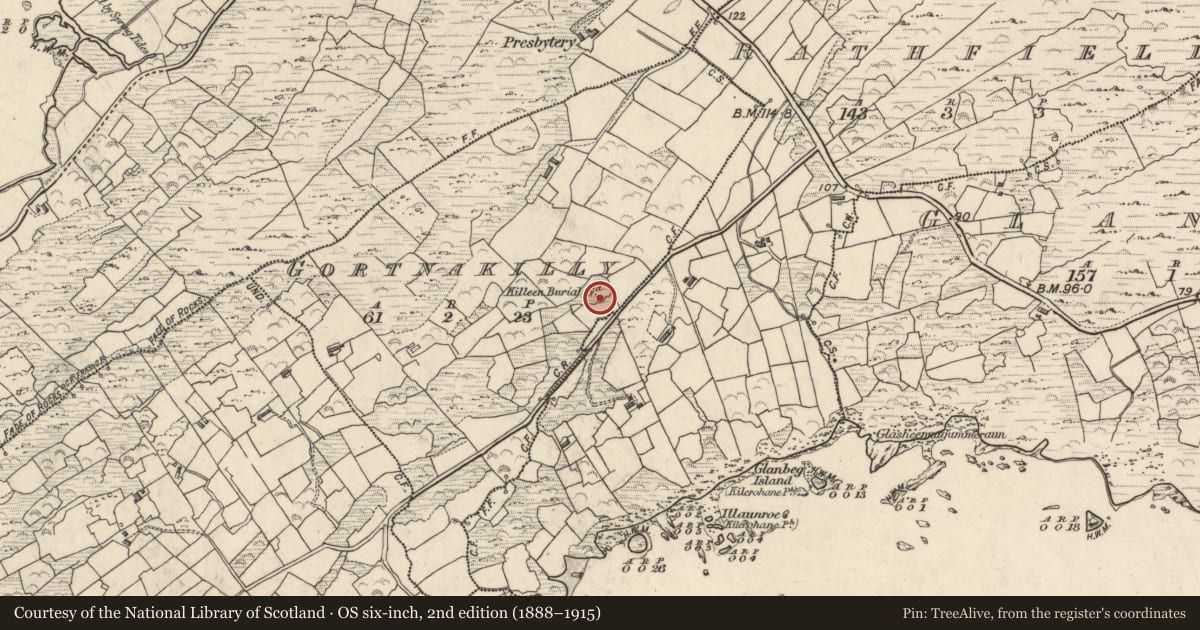 Ordnance Survey six-inch map, 2nd edition (1888–1915) covering the location of Souterrain, Gort Na Cille, County Kerry, with a pin at the register's coordinates