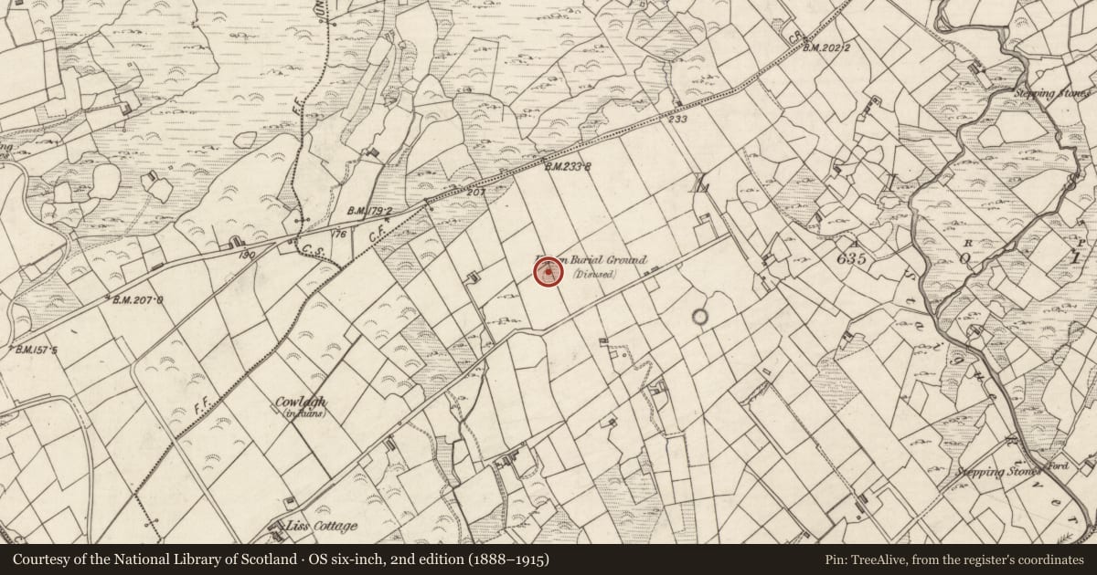 Ordnance Survey six-inch map, 2nd edition (1888–1915) covering the location of Ringfort - cashel, Liss, County Kerry, with a pin at the register's coordinates