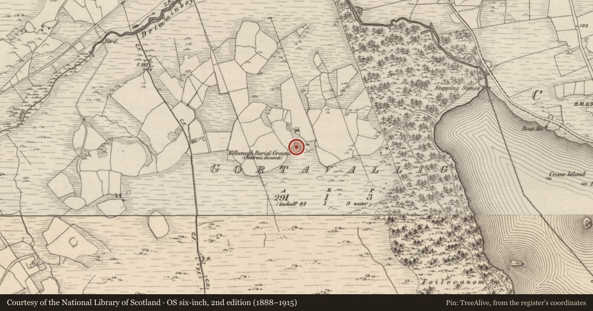 Ordnance Survey six-inch map, 2nd edition (1888–1915) covering the location of Ringfort - rath, Gortavallig, County Kerry, with a pin at the register's coordinates