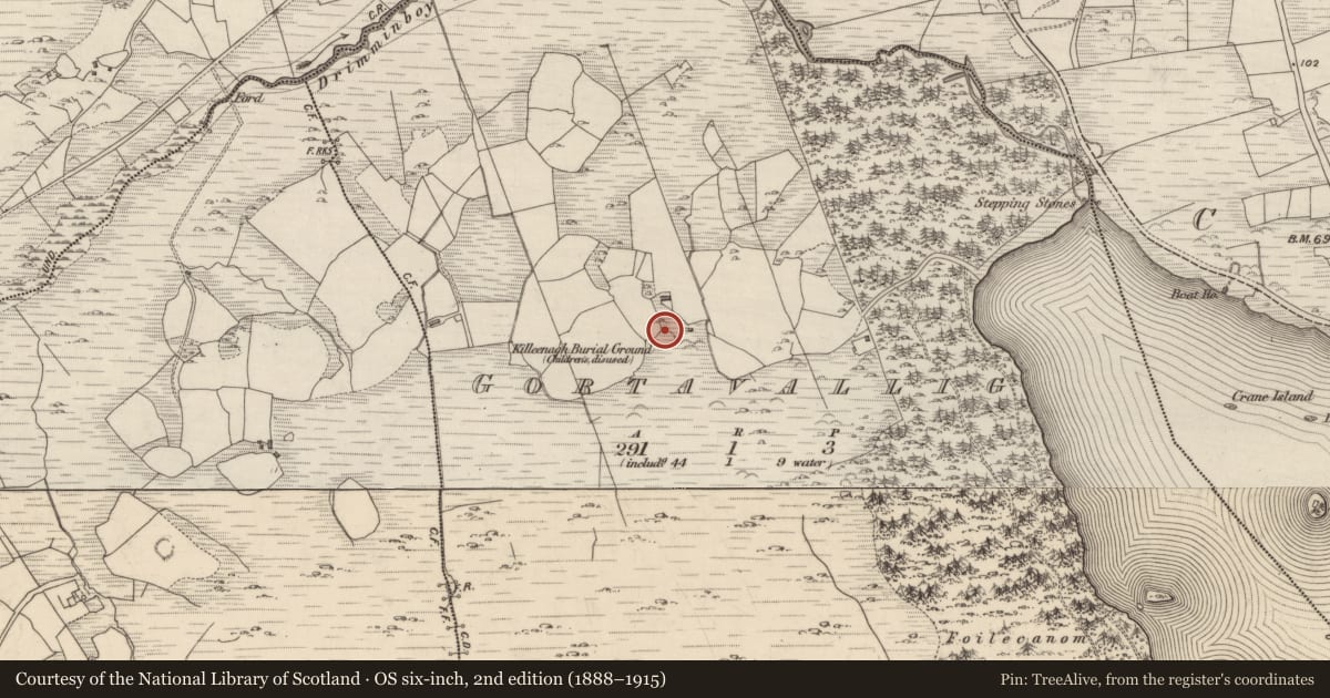 Ordnance Survey six-inch map, 2nd edition (1888–1915) covering the location of Souterrain, Gortavallig, County Kerry, with a pin at the register's coordinates