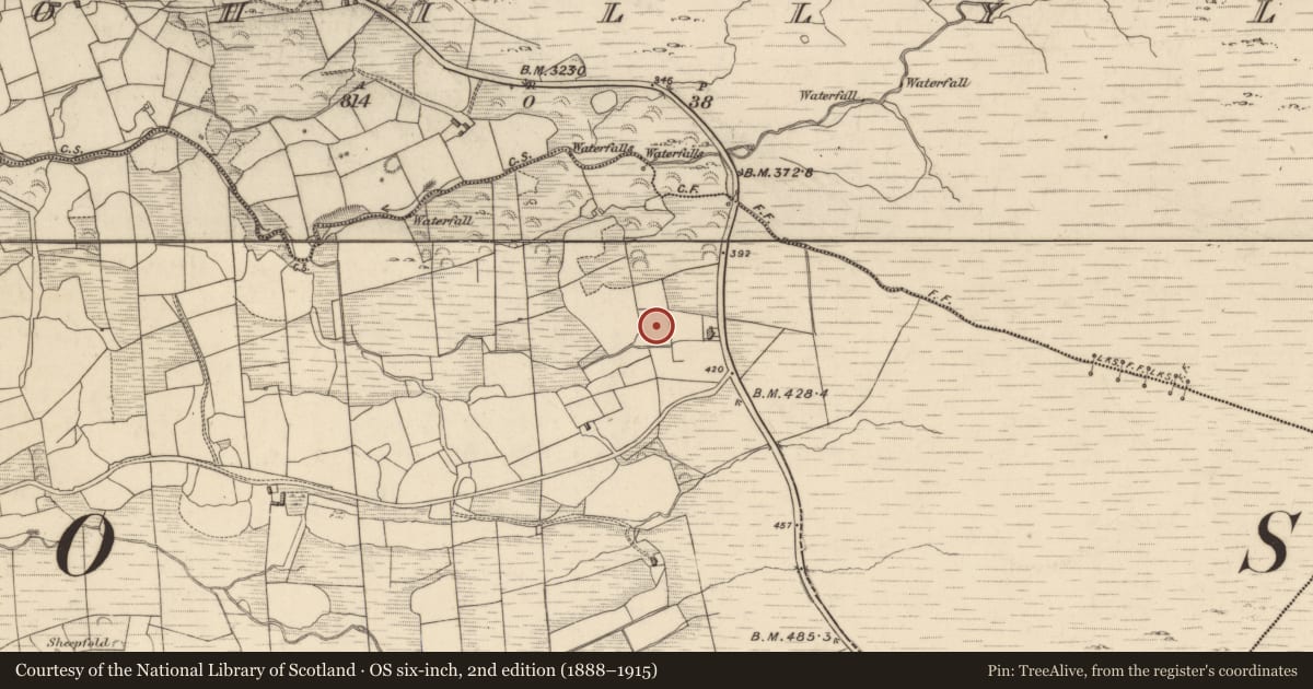 Ordnance Survey six-inch map, 2nd edition (1888–1915) covering the location of Souterrain, Drombohilly Upper, County Kerry, with a pin at the register's coordinates