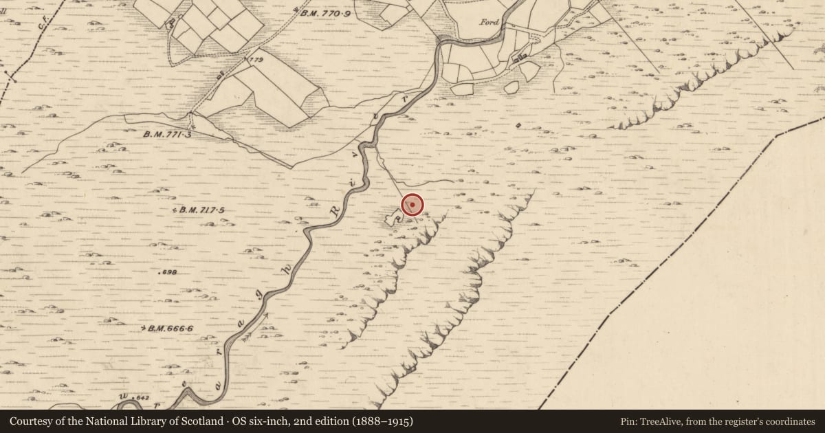 Ordnance Survey six-inch map, 2nd edition (1888–1915) covering the location of House - indeterminate date, Baurearagh, County Kerry, with a pin at the register's coordinates