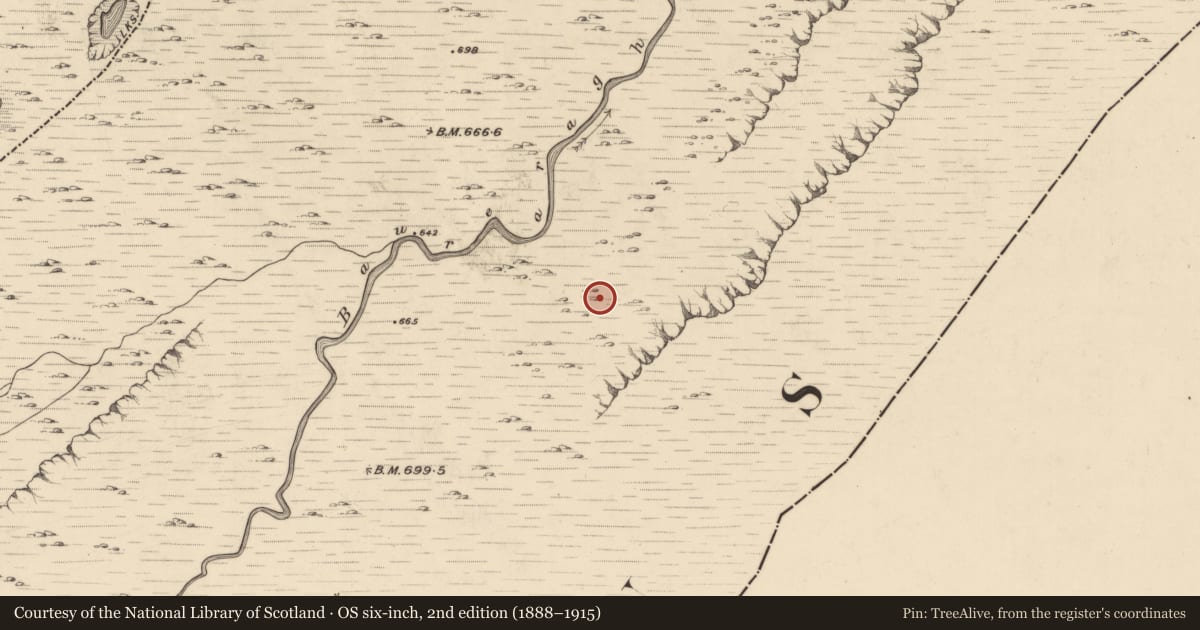 Ordnance Survey six-inch map, 2nd edition (1888–1915) covering the location of Hut site, Baurearagh, County Kerry, with a pin at the register's coordinates