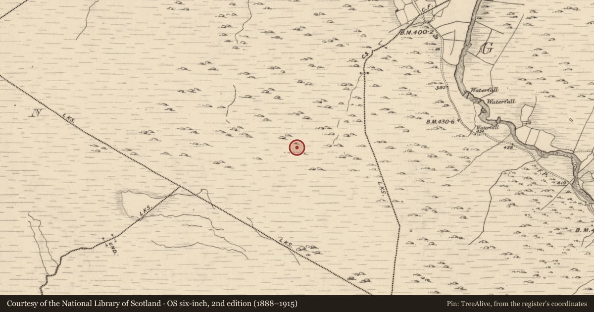 Ordnance Survey six-inch map, 2nd edition (1888–1915) covering the location of Hut site, Fehanagh, County Kerry, with a pin at the register's coordinates