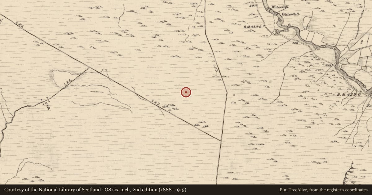 Ordnance Survey six-inch map, 2nd edition (1888–1915) covering the location of Hut site, Fehanagh, County Kerry, with a pin at the register's coordinates