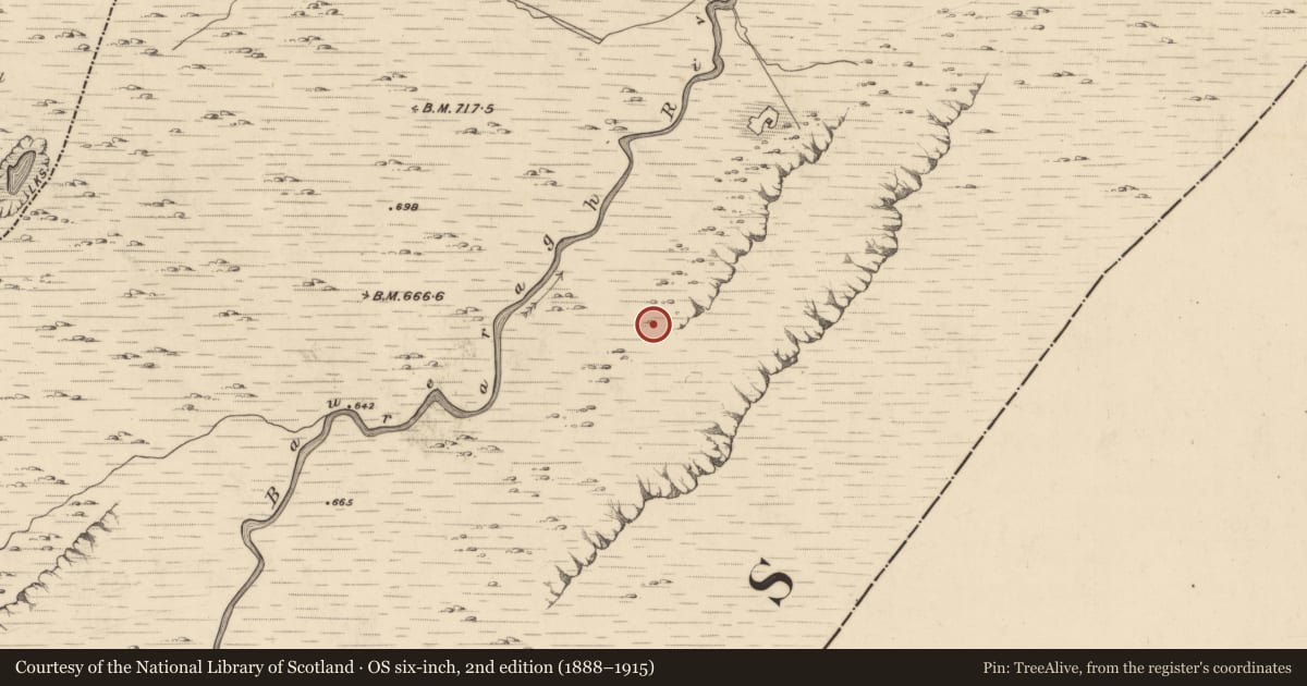 Ordnance Survey six-inch map, 2nd edition (1888–1915) covering the location of Enclosure, Baurearagh, County Kerry, with a pin at the register's coordinates