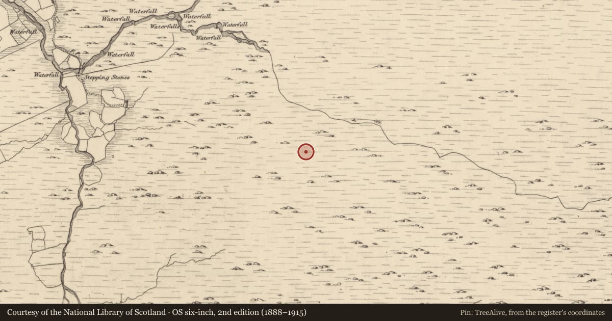 Ordnance Survey six-inch map, 2nd edition (1888–1915) covering the location of Enclosure, Glantrasna, County Kerry, with a pin at the register's coordinates