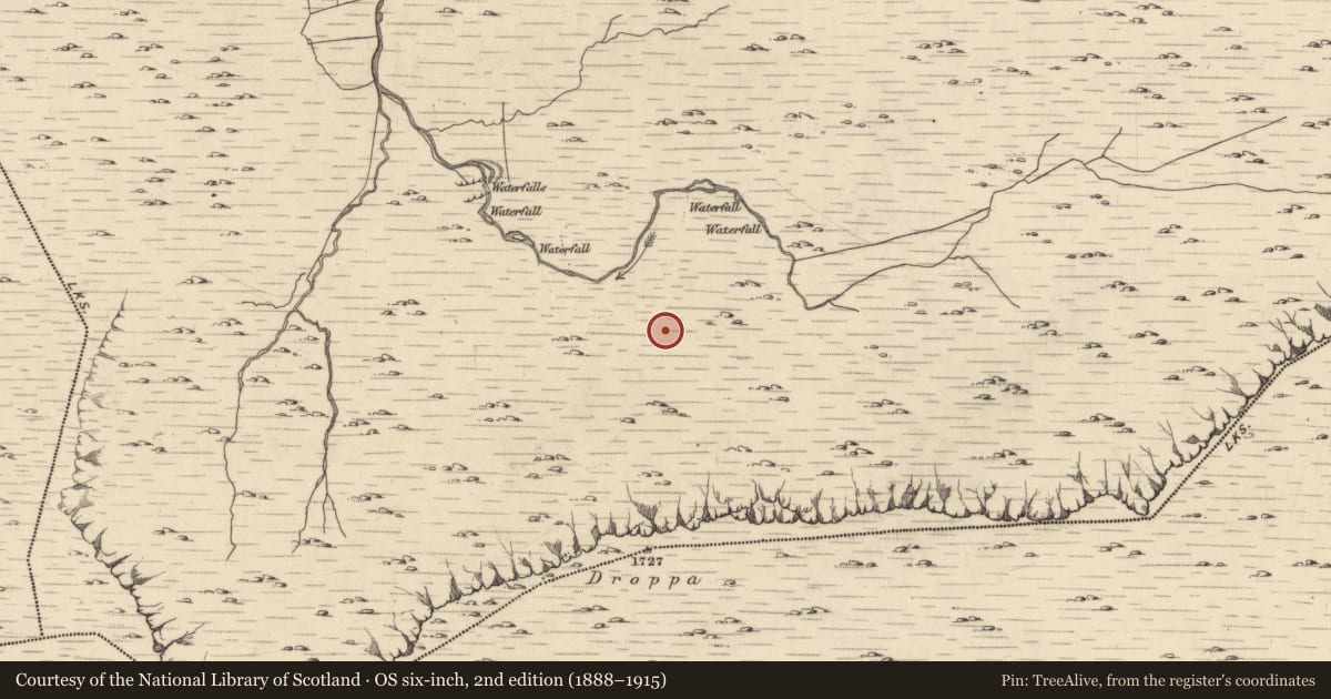 Ordnance Survey six-inch map, 2nd edition (1888–1915) covering the location of Hut site, Glantrasna, County Kerry, with a pin at the register's coordinates