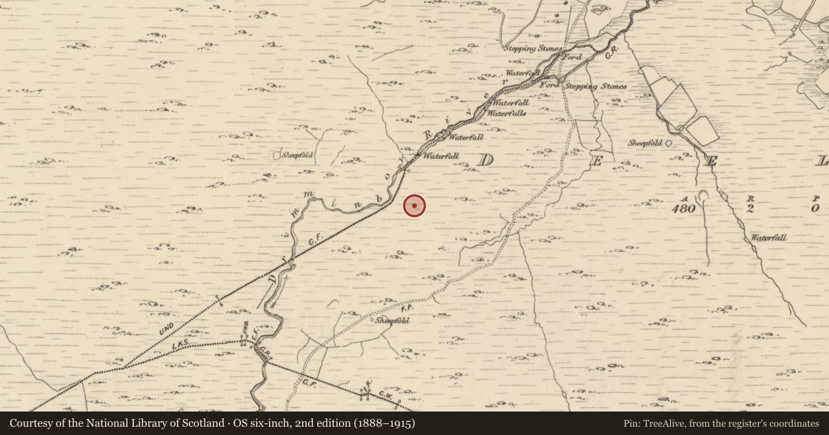 Ordnance Survey six-inch map, 2nd edition (1888–1915) covering the location of Hut site, Deelis, County Kerry, with a pin at the register's coordinates