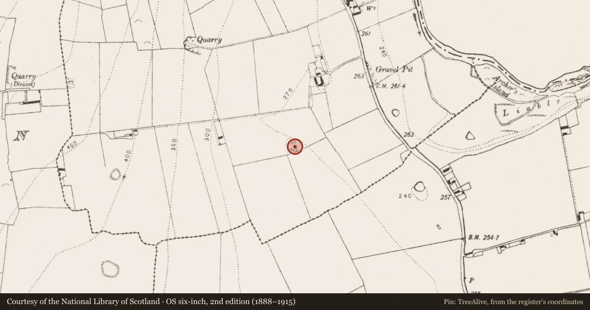 Ordnance Survey six-inch map, 2nd edition (1888–1915) covering the location of Ringfort - rath, Ballynaslee, County Kilkenny, with a pin at the register's coordinates
