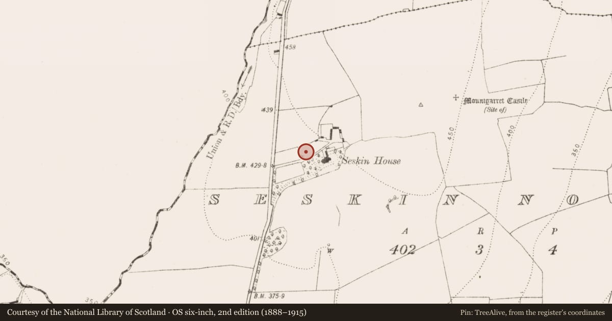 Ordnance Survey six-inch map, 2nd edition (1888–1915) covering the location of Ringfort - rath, Seskin North, County Kilkenny, with a pin at the register's coordinates