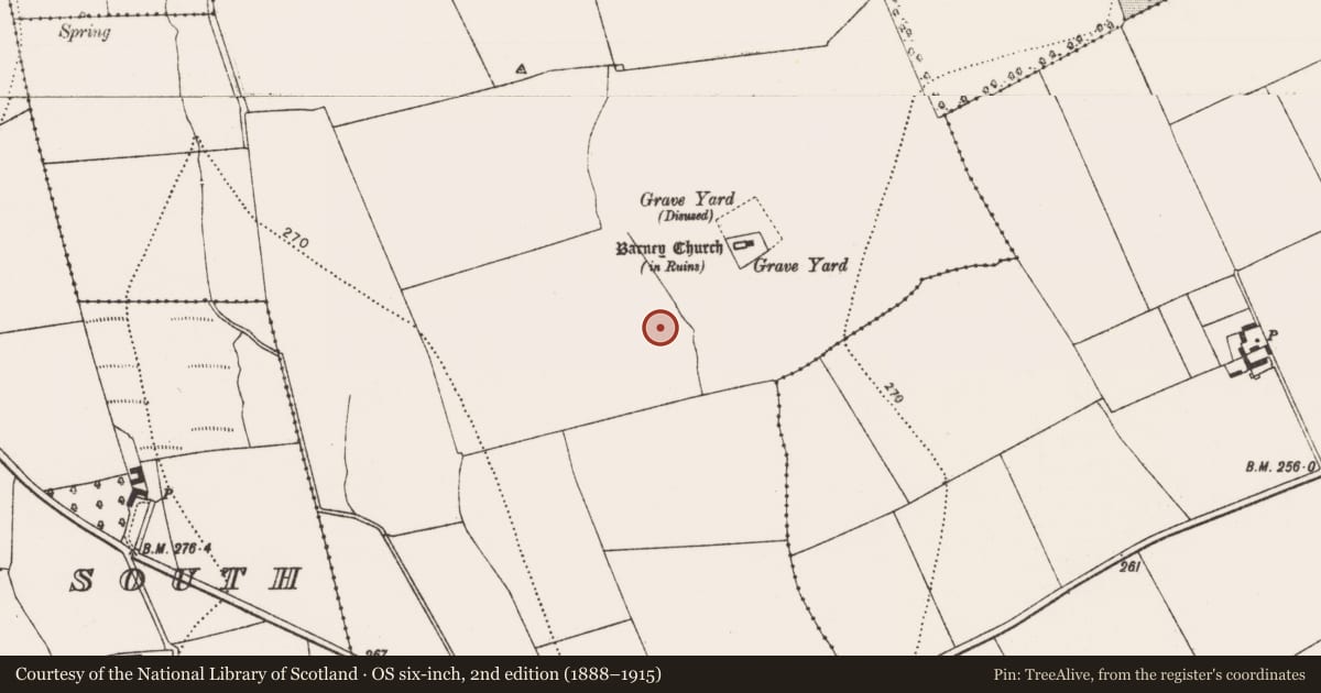 Ordnance Survey six-inch map, 2nd edition (1888–1915) covering the location of Enclosure, Ballyconra, County Kilkenny, with a pin at the register's coordinates