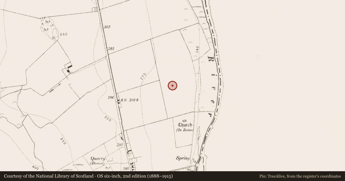 Ordnance Survey six-inch map, 2nd edition (1888–1915) covering the location of Enclosure, Ballynaslee, County Kilkenny, with a pin at the register's coordinates