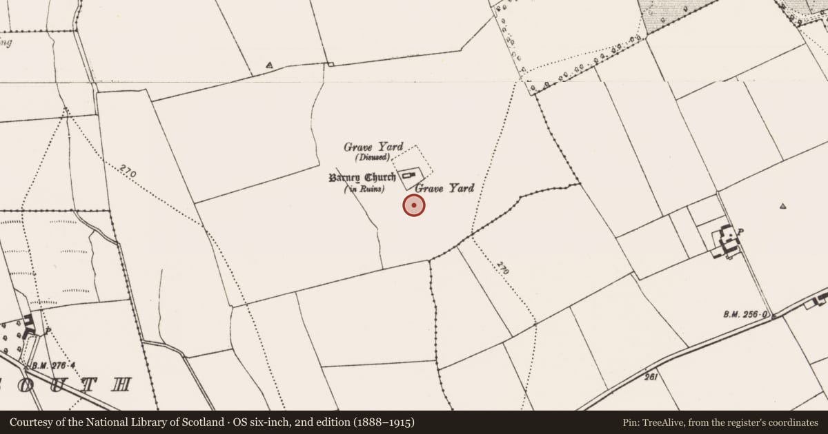 Ordnance Survey six-inch map, 2nd edition (1888–1915) covering the location of Ritual site - holy well, Ballyconra, County Kilkenny, with a pin at the register's coordinates