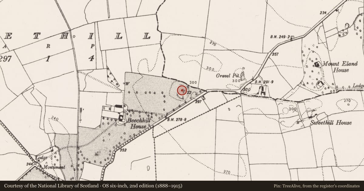 Ordnance Survey six-inch map, 2nd edition (1888–1915) covering the location of Earthwork, Sweethill, County Kilkenny, with a pin at the register's coordinates