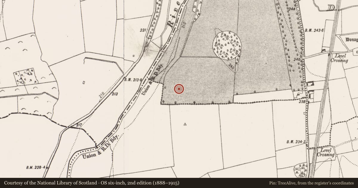 Ordnance Survey six-inch map, 2nd edition (1888–1915) covering the location of Ring-ditch, Ballyragget, County Kilkenny, with a pin at the register's coordinates