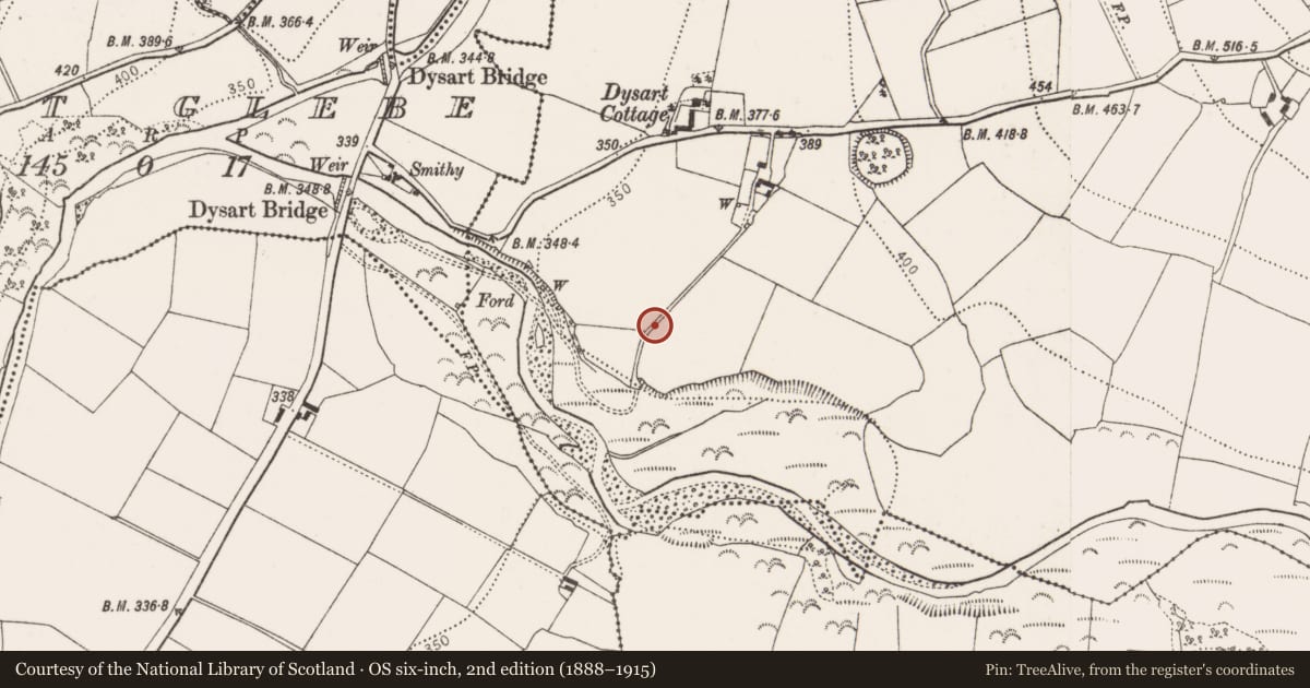Ordnance Survey six-inch map, 2nd edition (1888–1915) covering the location of Enclosure, Knockanaddoge, County Kilkenny, with a pin at the register's coordinates
