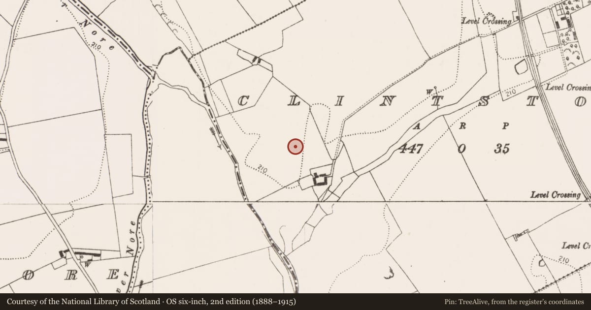 Ordnance Survey six-inch map, 2nd edition (1888–1915) covering the location of Castle - unclassified, Clintstown, County Kilkenny, with a pin at the register's coordinates