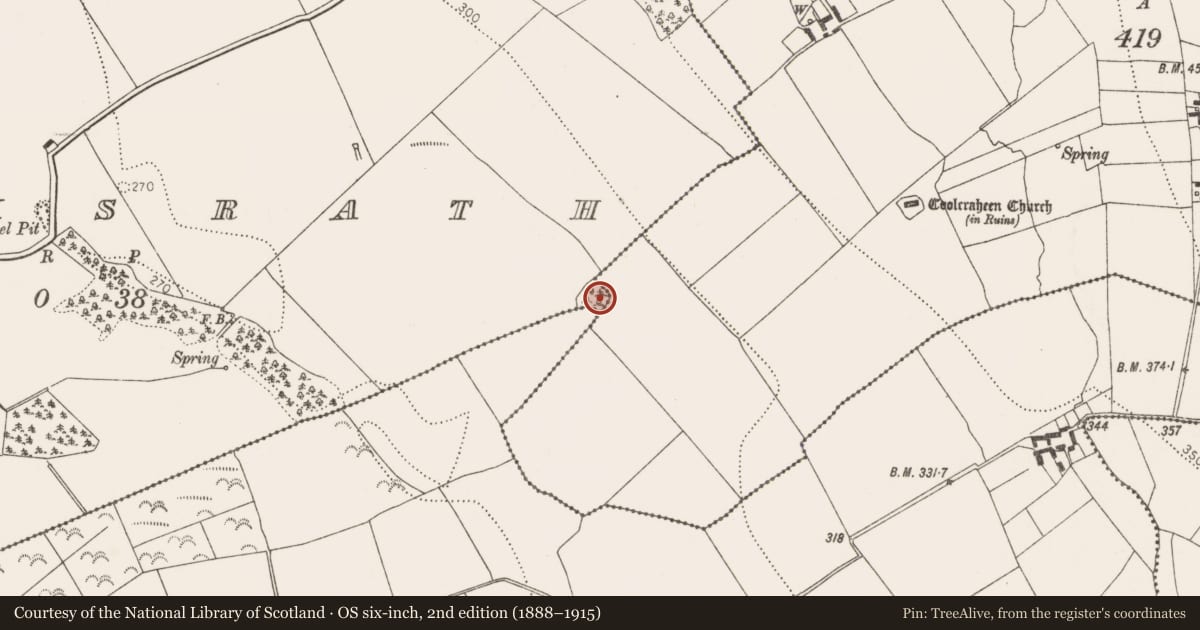 Ordnance Survey six-inch map, 2nd edition (1888–1915) covering the location of Quarry, Foulksrath, County Kilkenny, with a pin at the register's coordinates