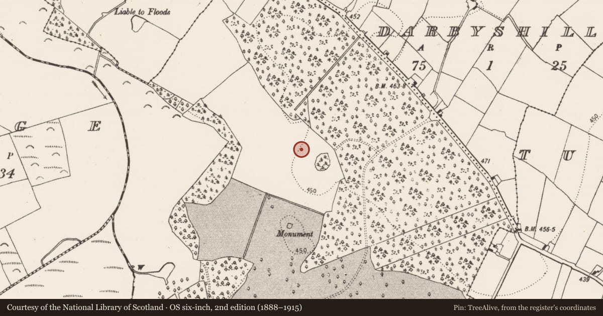 Ordnance Survey six-inch map, 2nd edition (1888–1915) covering the location of Enclosure, Woodsgift, County Kilkenny, with a pin at the register's coordinates