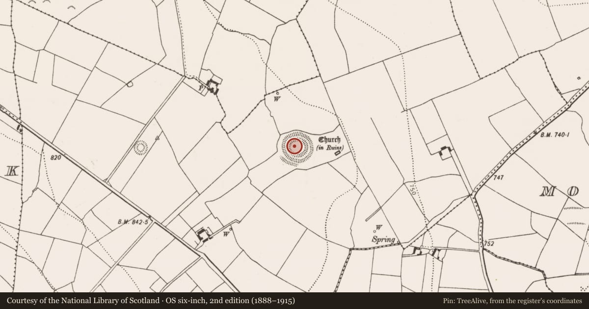 Ordnance Survey six-inch map, 2nd edition (1888–1915) covering the location of House - medieval, Rathealy, County Kilkenny, with a pin at the register's coordinates