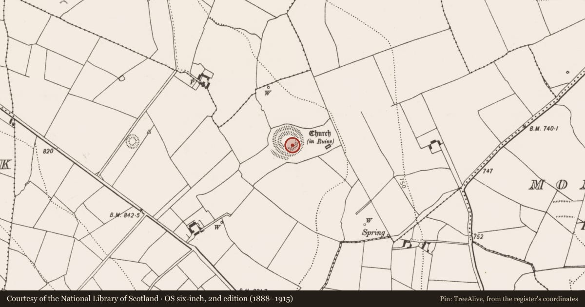 Ordnance Survey six-inch map, 2nd edition (1888–1915) covering the location of Building, Rathealy, County Kilkenny, with a pin at the register's coordinates