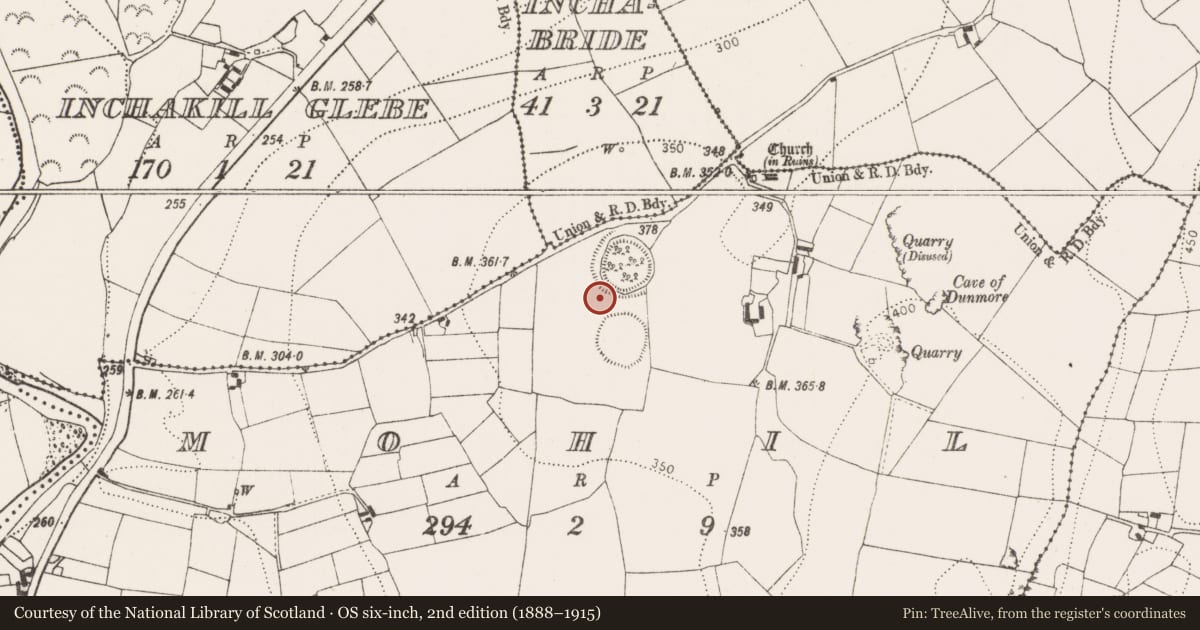 Ordnance Survey six-inch map, 2nd edition (1888–1915) covering the location of Ringfort - unclassified, Mohil, County Kilkenny, with a pin at the register's coordinates