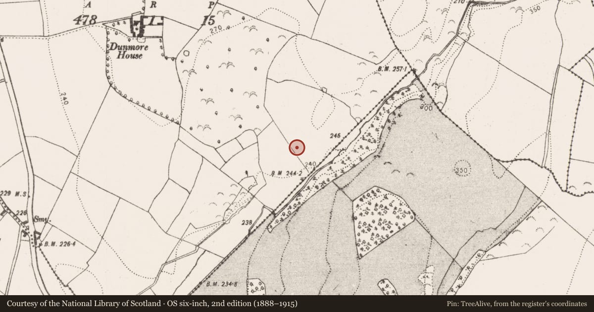 Ordnance Survey six-inch map, 2nd edition (1888–1915) covering the location of Enclosure, Dunmore East, County Kilkenny, with a pin at the register's coordinates