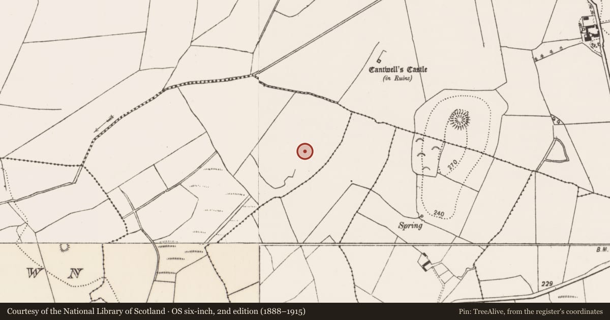 Ordnance Survey six-inch map, 2nd edition (1888–1915) covering the location of Enclosure, Greenridge, County Kilkenny, with a pin at the register's coordinates