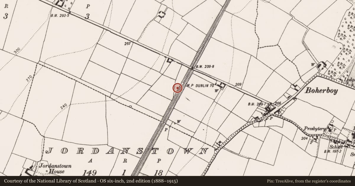 Ordnance Survey six-inch map, 2nd edition (1888–1915) covering the location of Excavation - miscellaneous, Kellymount, County Kilkenny, with a pin at the register's coordinates