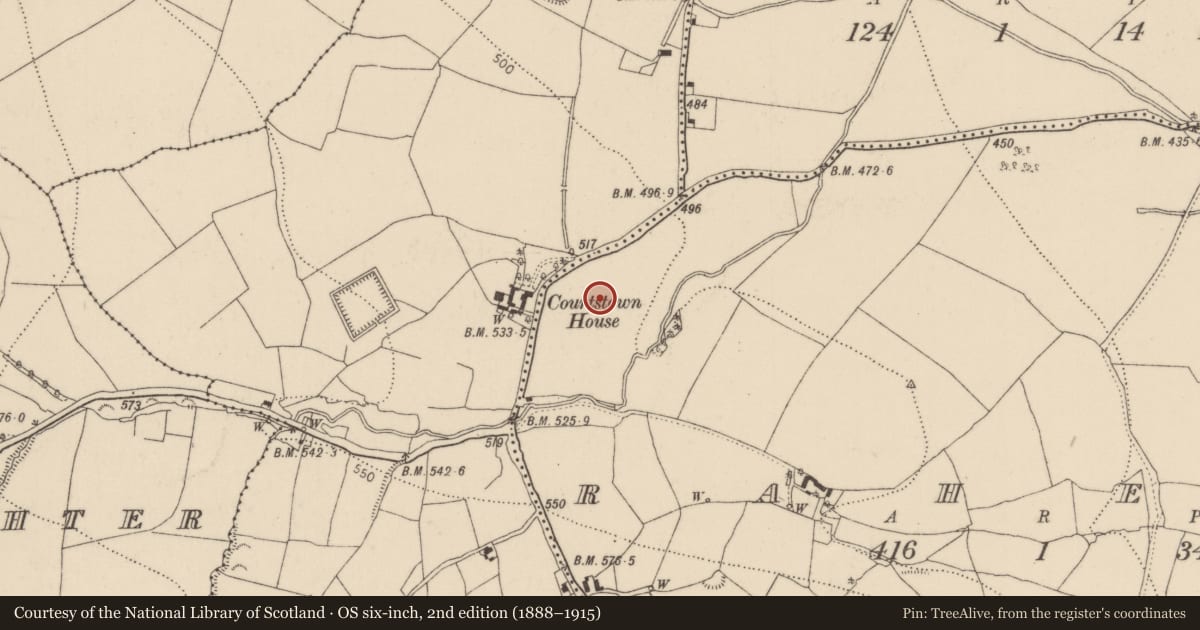Ordnance Survey six-inch map, 2nd edition (1888–1915) covering the location of Enclosure, Raheen, County Kilkenny, with a pin at the register's coordinates