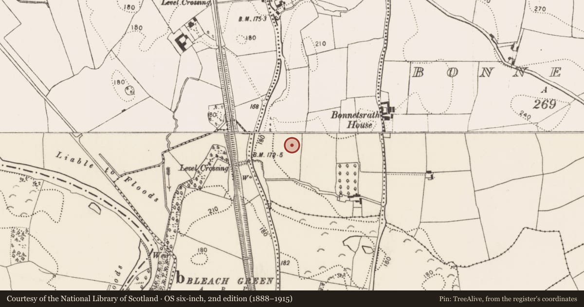 Ordnance Survey six-inch map, 2nd edition (1888–1915) covering the location of Enclosure, Baun, County Kilkenny, with a pin at the register's coordinates