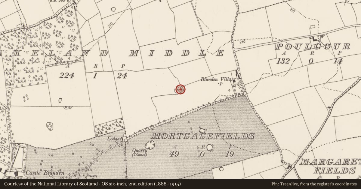 Ordnance Survey six-inch map, 2nd edition (1888–1915) covering the location of Enclosure, Drakeland Middle, County Kilkenny, with a pin at the register's coordinates