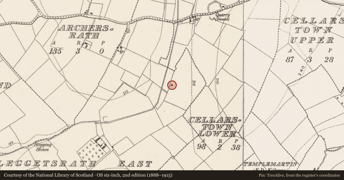 Ordnance Survey six-inch map, 2nd edition (1888–1915) covering the location of Enclosure, Leggetsrath East, County Kilkenny, with a pin at the register's coordinates