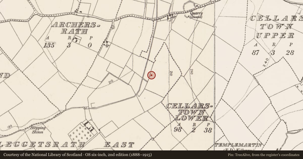 Ordnance Survey six-inch map, 2nd edition (1888–1915) covering the location of House - medieval, Leggetsrath East, County Kilkenny, with a pin at the register's coordinates