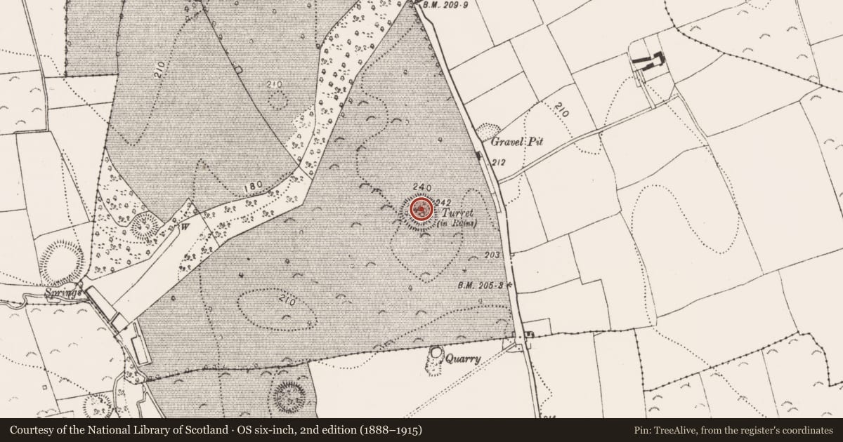 Ordnance Survey six-inch map, 2nd edition (1888–1915) covering the location of Designed landscape - folly, Danesfort, County Kilkenny, with a pin at the register's coordinates