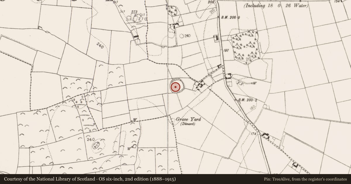 Ordnance Survey six-inch map, 2nd edition (1888–1915) covering the location of Concentric enclosure, Wallslough, County Kilkenny, with a pin at the register's coordinates