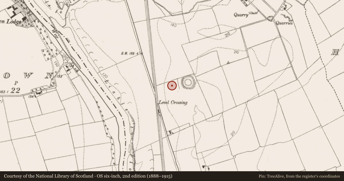 Ordnance Survey six-inch map, 2nd edition (1888–1915) covering the location of Enclosure, Dunbell Big, County Kilkenny, with a pin at the register's coordinates