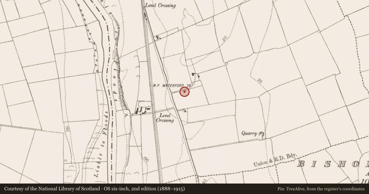 Ordnance Survey six-inch map, 2nd edition (1888–1915) covering the location of Enclosure, Dunbell Big, County Kilkenny, with a pin at the register's coordinates