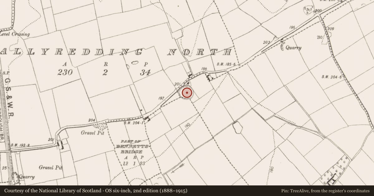 Ordnance Survey six-inch map, 2nd edition (1888–1915) covering the location of Enclosure, Boheragaddy, County Kilkenny, with a pin at the register's coordinates